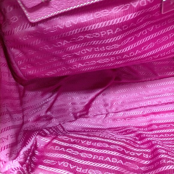 Authentic Prada Pink Canvas Hand Bag mon715-110525 - Picture 11 of 16